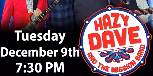 Hazy Dave returns to Bryan Park Grill. December 9th, 7:30 PM.