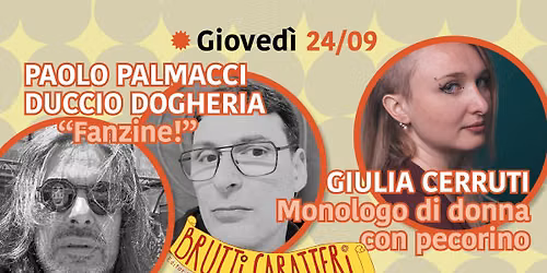 BC2026: Palmacci-Dogheria \/ Fanzine! + Giulia Cerruti \/ Monologo di donna con pecorino