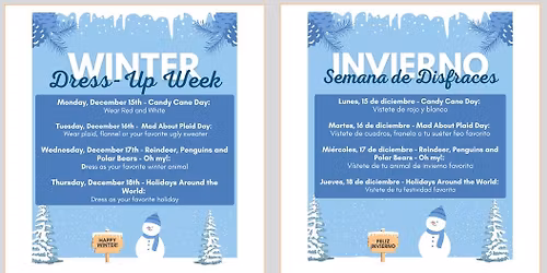 Winter Spirit Week Dress-Up Days: Mad About Plaid Day