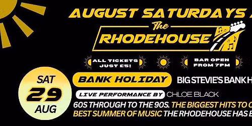 Big Stevie's Bank Holiday Bangers with live performance by Chloe Black