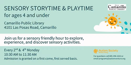 Sensory Storytime and Playtime- for ages 4 and under