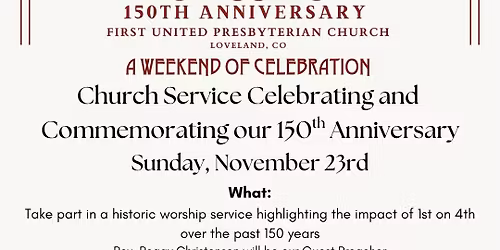 150th Anniversary Church Service