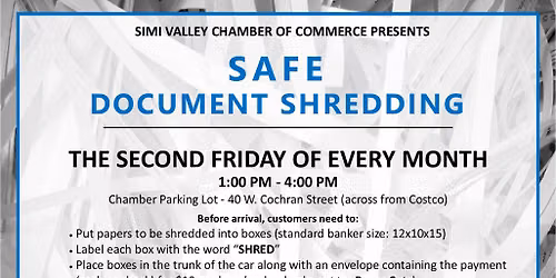 Safe Document Shredding (Second Friday) | March 13, 2026