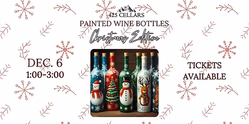 Painted Wine Bottles: Christmas Edition