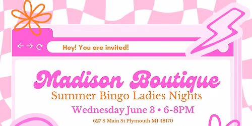 Madison Boutique \u2022 Summer Bingo Ladies Night! \u2728\ud83d\udc97