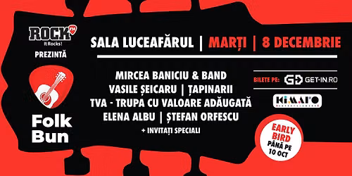 Gala FOLK BUN | 8 decembrie | Sala Luceaf\u0103rul