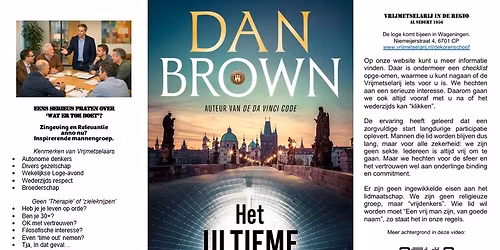 Open Avond over Dan Brown's "Het Ultieme Geheim"