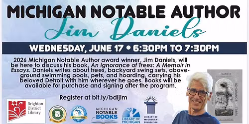 Michigan Notable Author Book Tour - Author Jim Daniels