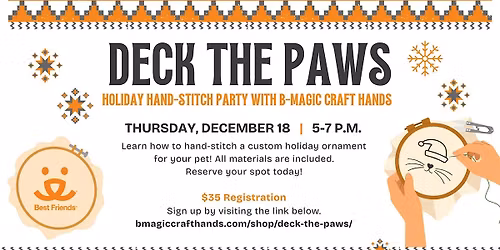 Deck the Paws: Holiday Hand-Stitch Party with B-Magic Craft Hands