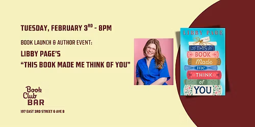 Author Event & Book Launch:  Libby Page's "This Book Made Me Think of You"