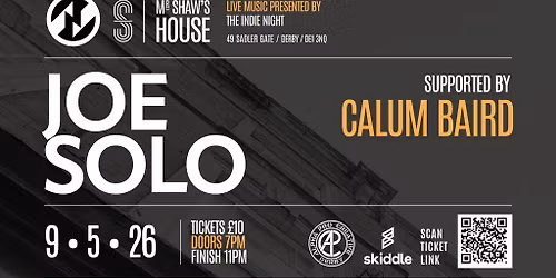 Joe Solo & Calum Baird Live in Derby - Sat 9 May