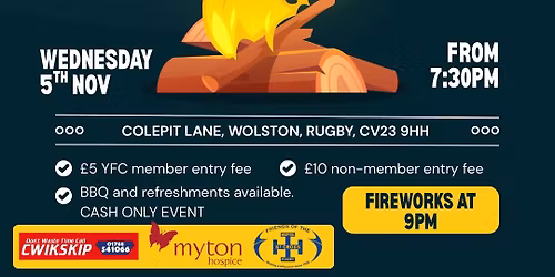 \ud83c\udf87\ud83c\udf86Brandon & Wolston YFC Annual Bonfire Night\ud83c\udf87\ud83c\udf86