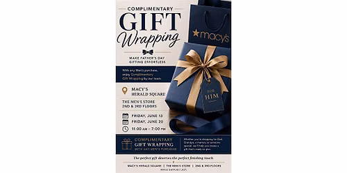 Complimentary Gift Wrapping with Any Men's Purchase