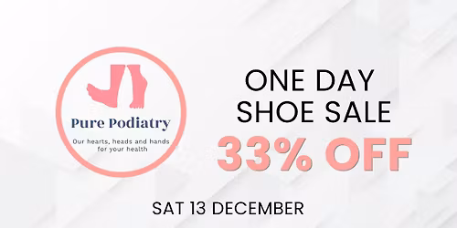 One day shoe sale THIS SATURDAY