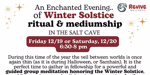 An Enchanting Evening of Winter Solstice Ritual & Mediumship