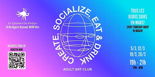 Creative Apero & Social Art Night at Le Quartier du Poulpe (Nice, FR)