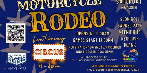 Motorcycle RODEO!  Slow your Roll... Benefitting Jacksonville Autistic Society