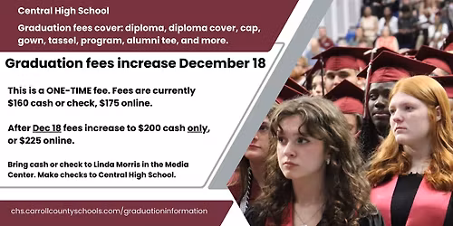 Graduation fees increase!