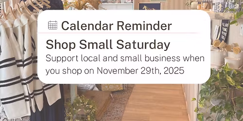 Shop Small Saturday 