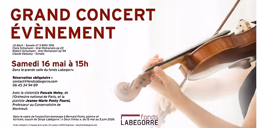 Concert avec la violoniste Pascale Meley et la pianiste Jeanne-Marie Ponty Fourel