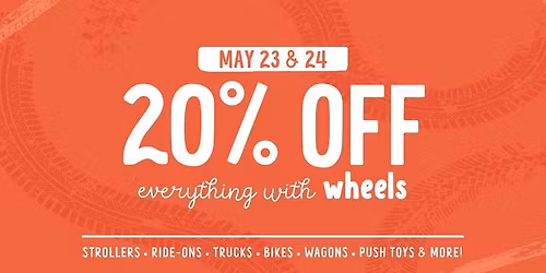 20% Off EVERYTHING With Wheels \ud83d\ude9a\ud83d\ude98\ud83d\ude9c\ud83d\udede