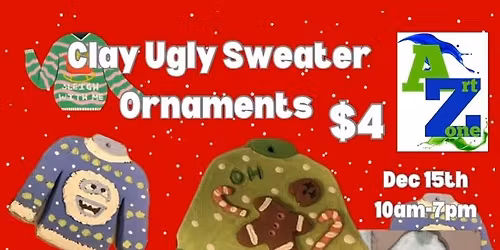Clay ugly Sweater Ornaments