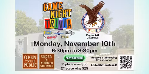 Game Night Trivia at Eagles 741