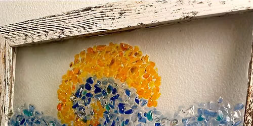 Crushed Glass Class- Framed Sunset Seascape in Resin @Melody Glassworks 7\/23\/26- SO|D OUT