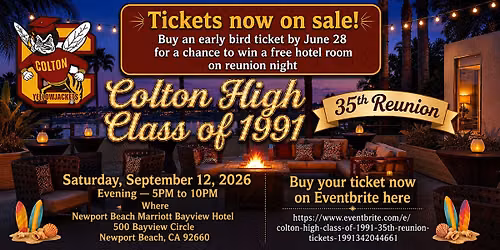 Colton High Class of 1991 - 35th Reunion