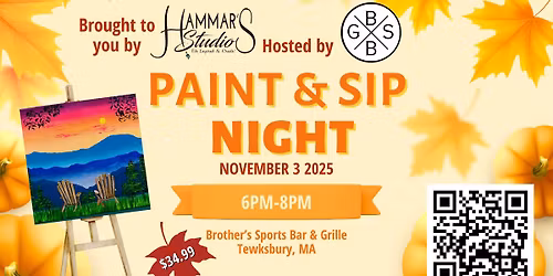 Chairs By the Mountains Paint & Sip @ Brothers Sports Bar (Tewksbury)
