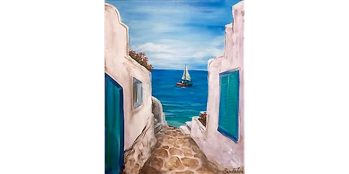 Magical Santorini View - Paint and Sip in Denver | Classpop!\u2122