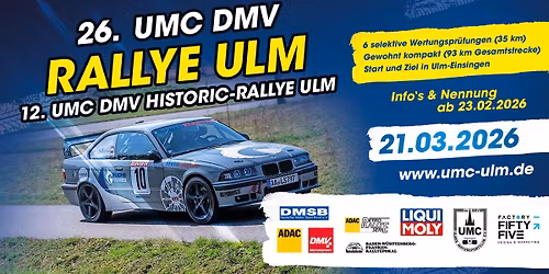 26. UMC DMV Rallye Ulm | 12. UMC DMV Historic-Rallye Ulm
