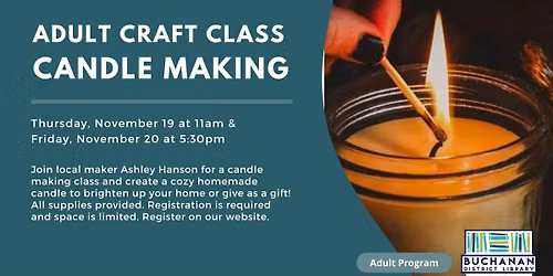Adult Craft Class | Candle Making with Ashley Hanson