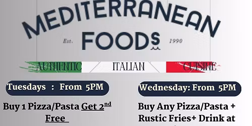 CRAZY MIDWEEK DEALS at Mediterranean Foods