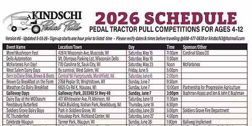 Farmers Appreciation Kids Pedal Tractor Pull