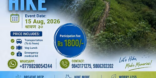 Event Name: LATARAMBESHWOR  MAHADEV DARSHAN HIKE(लटरम्बेश्वर महादेव दर्शन 306 पदयात्रा) — Jyatha Thamel, Kathmandu, Nepal 44600