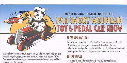 Smoky Mountain Toy & Pedal Car show 39th Year!