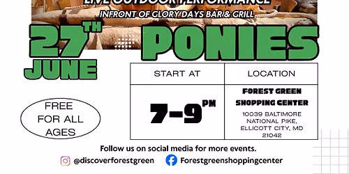 Gold Ponies: Forest Green Outdoor Concert Series
