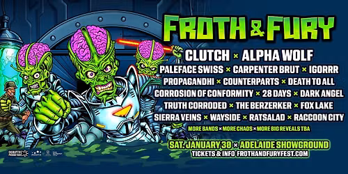 Froth & Fury Festival 2027 - Sat Jan 30 Adelaide Showground