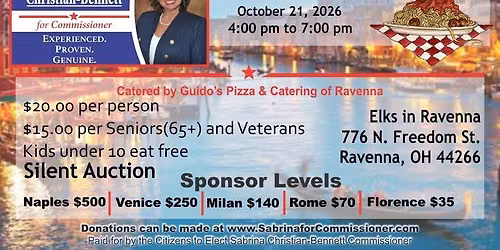Please Join us for a Delicious Pasta Dinner to Support Sabrina!!