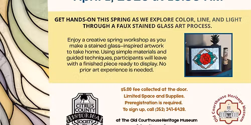 Creating Faux Stained Glass- A Craft Class for Adults
