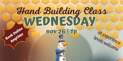 CLASS | Hand Build Clay Snowman - Fall Break Activity!