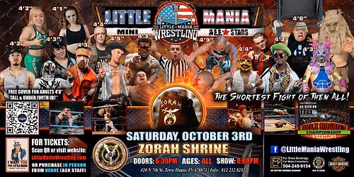 Terre Haute, IN -  Little Mania Mini Wrestling @ Zorah Shrine
