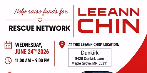 Rescue Network - Leeann Chin Fundraiser!\ud83d\udc3e\ud83c\udf5c