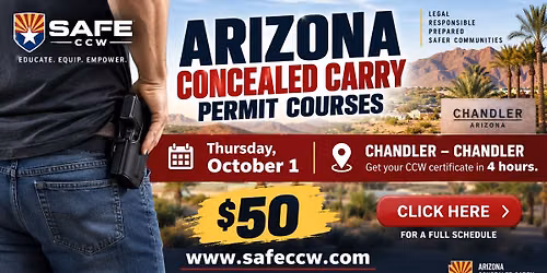 Multi-state recognized Concealed Carry Permit Coming to chandler!