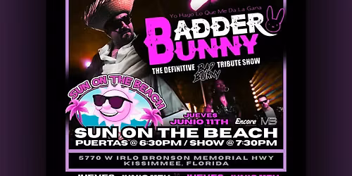 Badder Bunny @ Sun On The Beach (Bad Bunny Tribute)
