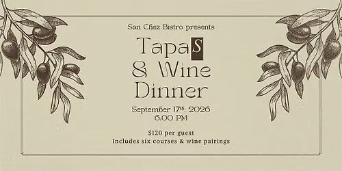 Wine & Tapas Dinner featuring Ch\u00e2teau Chantal