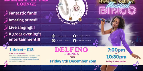 \u2b50MEGA\u2b50 Musical Bingo at Delfino Lounge (Poole, Dorset) - Friday 5th December 7pm