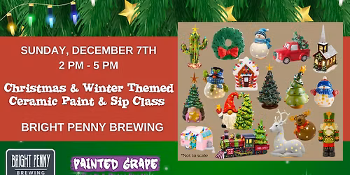 Bright Penny Brewing Christmas & Winter Themed Make & Take Ceramic Sip & Paint