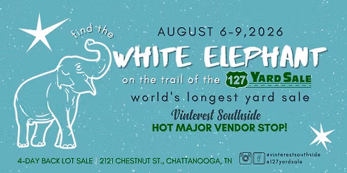 \ud83e\udd0d\ud83d\udc18 127 White Elephant Yard Sale!